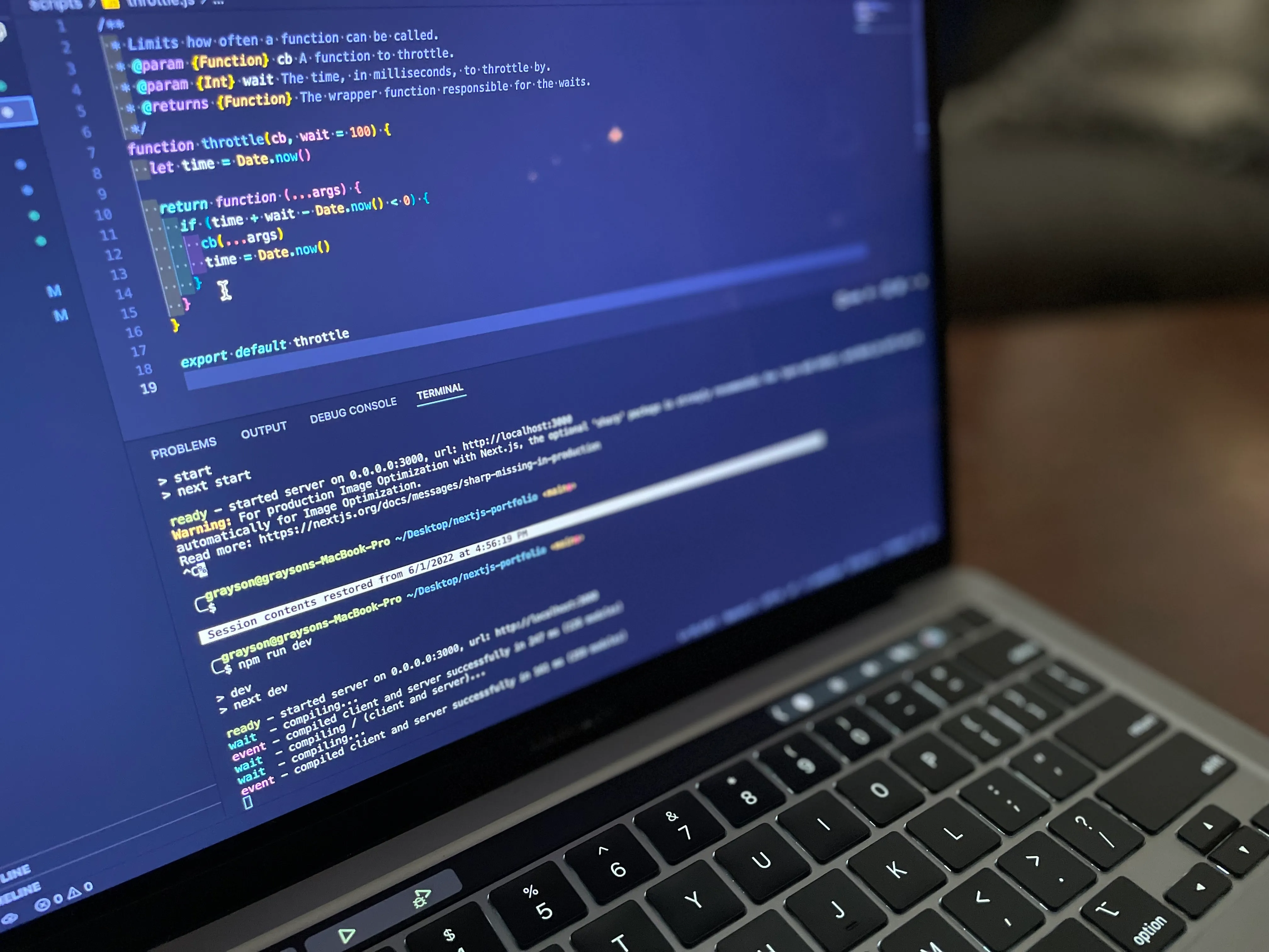 Laptop with code on screen